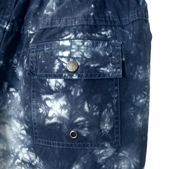 Saturdays Surf NYC Mens Tie Dye Print Swim Shorts Navy Blue Cotton Size S - Picture 7 of 10